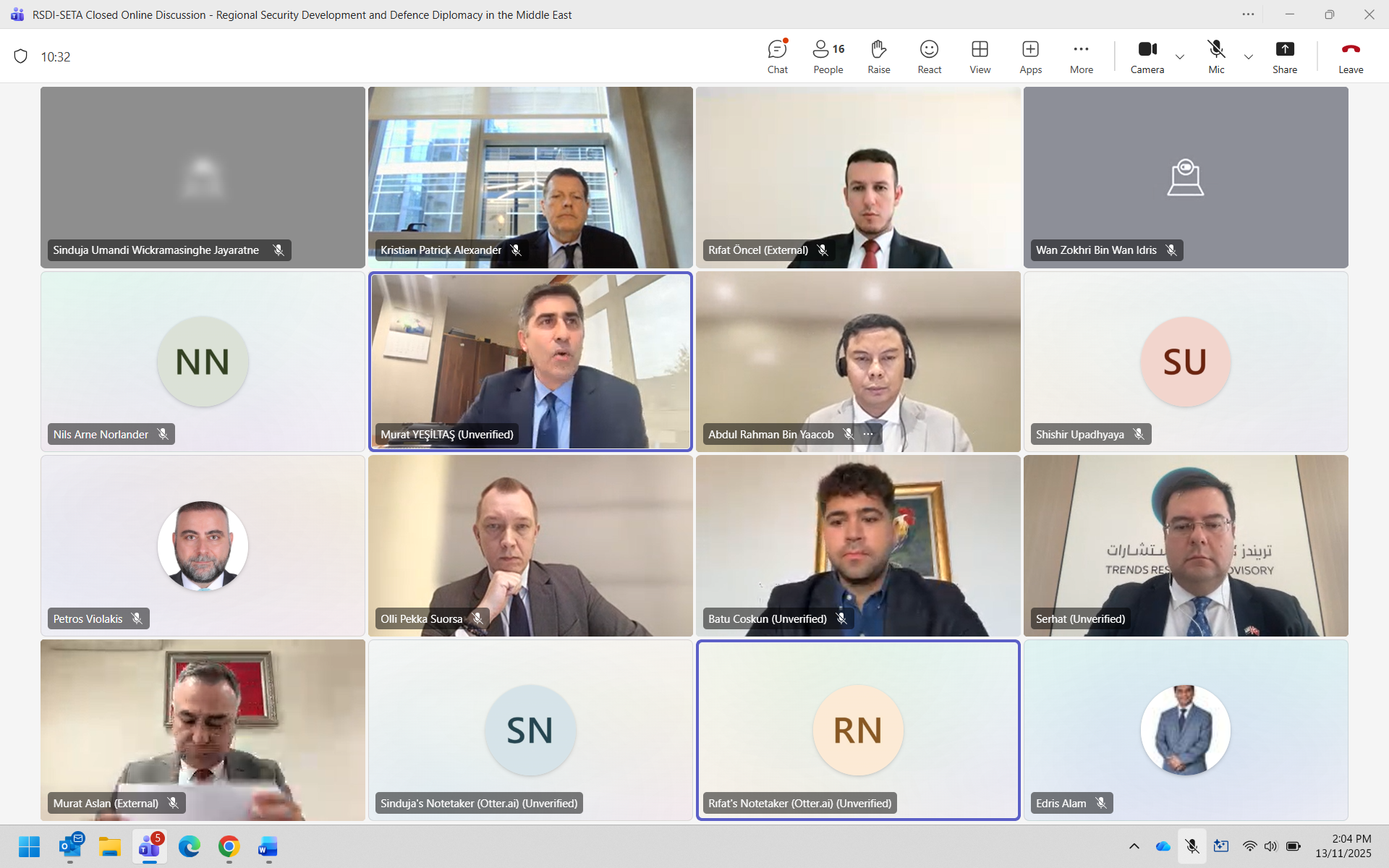 RSDI and SETA Hold Closed Online Discussion on Regional Security Development and Defence Diplomacy in the Middle East